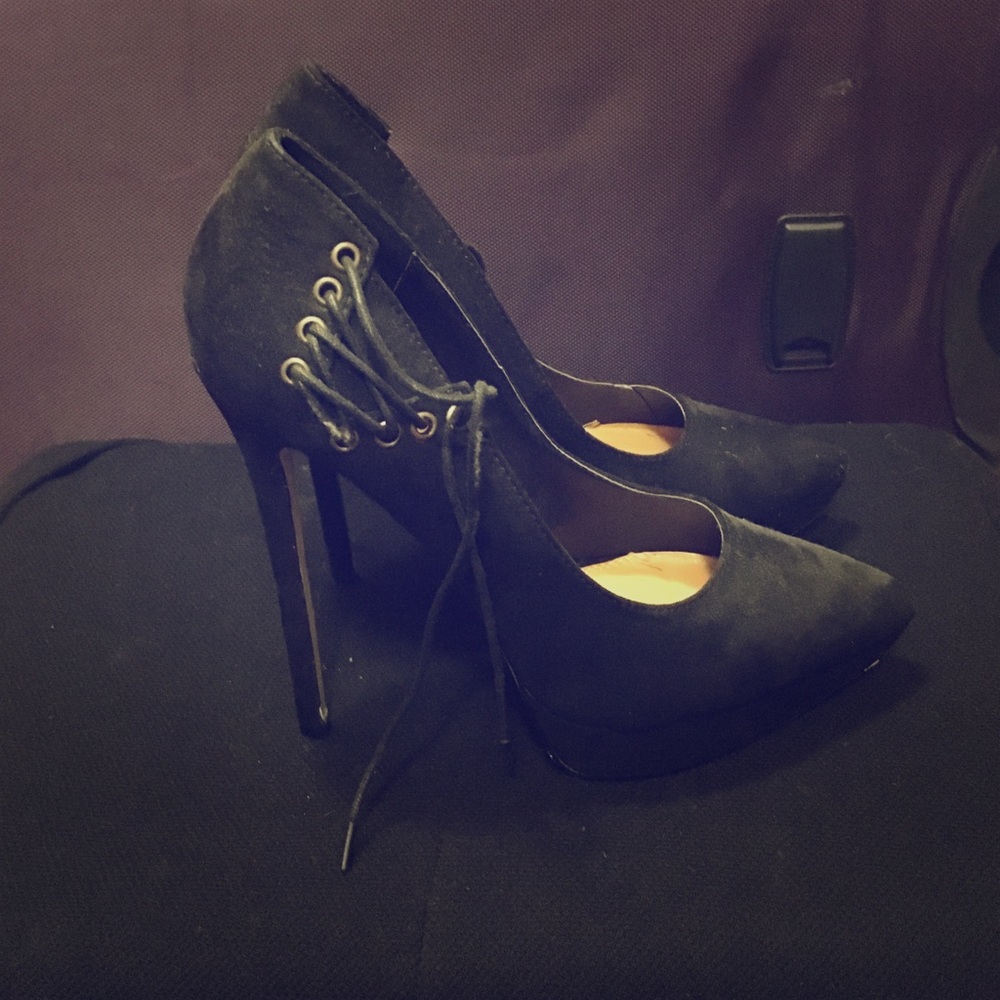 Black corset heels